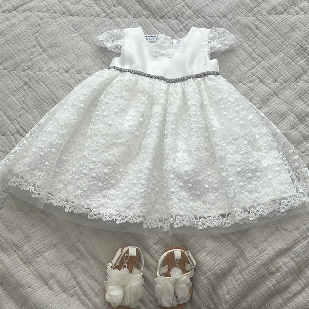 White Flutter Sleeve Sundress for Wedding Guest